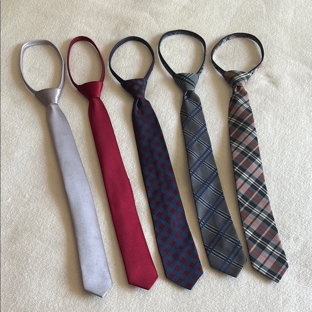 Newberry Boy's Zip Ties - Lot of 5 - Assorted Colors